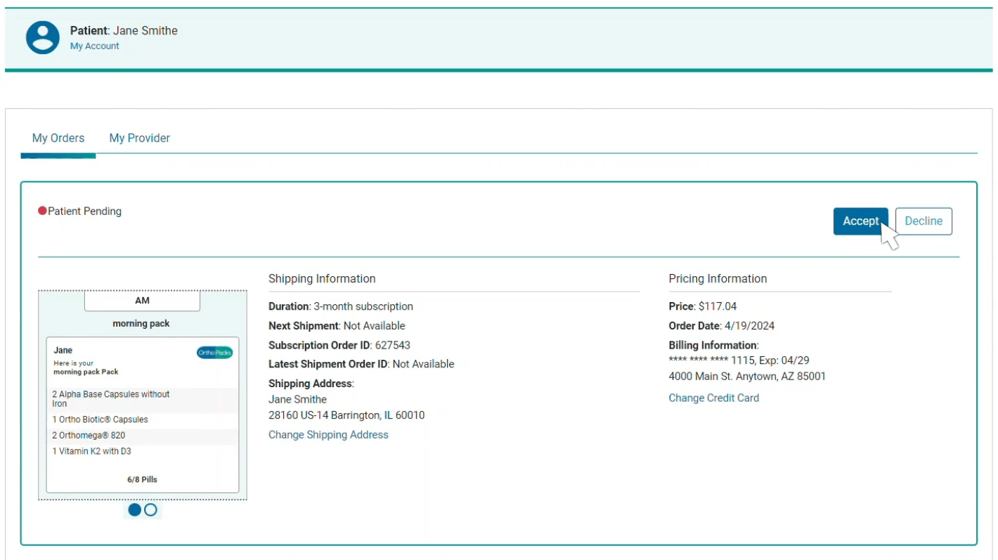 Patient Protocol Accept screen shot