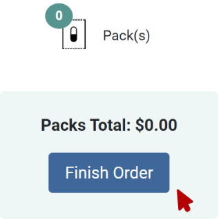 Finish order Finish order button screenshot